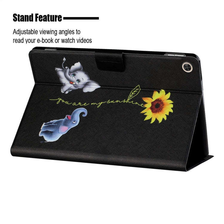 For Huawei Honor Pad 6 / X6 & Enjoy 2 & MatePad T10 / T10S Colored Drawing Horizontal Flip Leathe...