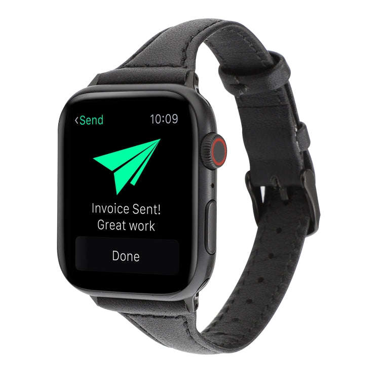 For Apple Watch Series 7 41mm / 6 & SE & 5 & 4 40mm / 3 & 2 & 1 38mm Crazy Horse Texture Genuine ...