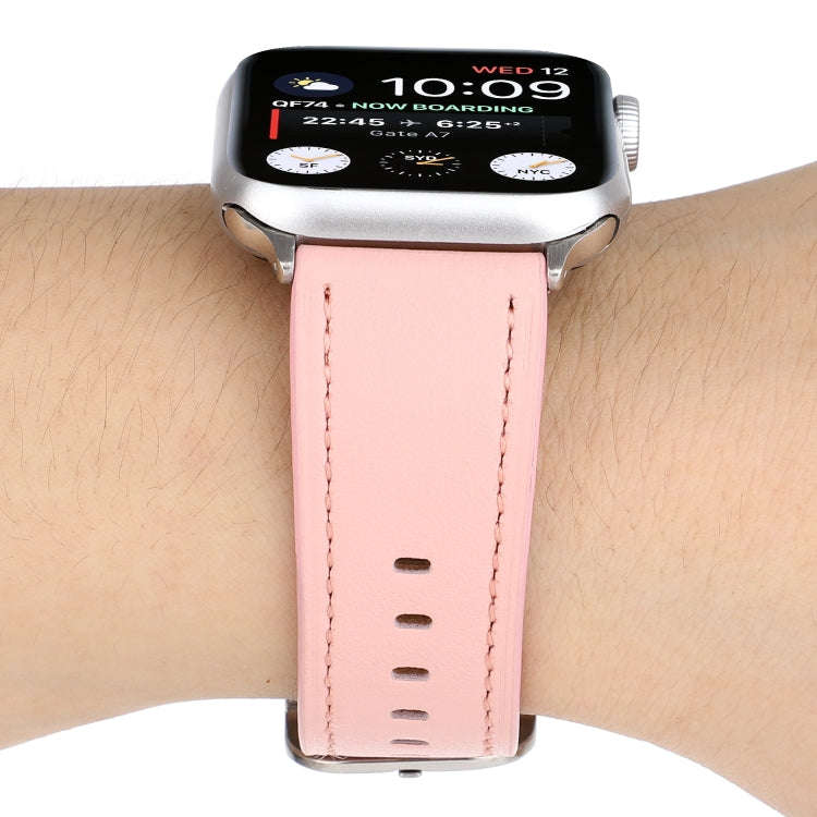 For Apple Watch Series 7 41mm / 6 & SE & 5 & 4 40mm / 3 & 2 & 1 38mm Modern Style Buckle Genuine ...