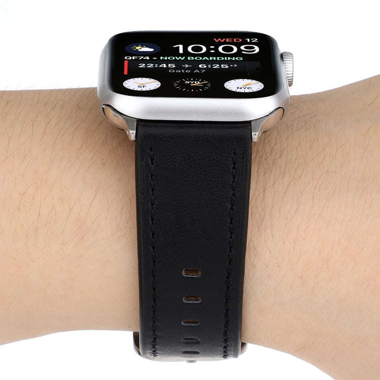 For Apple Watch Series 7 45mm / 6 & SE & 5 & 4 44mm / 3 & 2 & 1 42mm Modern Style Buckle Genuine ...
