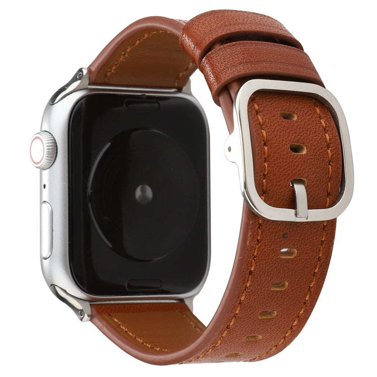 For Apple Watch Series 7 45mm / 6 & SE & 5 & 4 44mm / 3 & 2 & 1 42mm Modern Style Buckle Genuine ...
