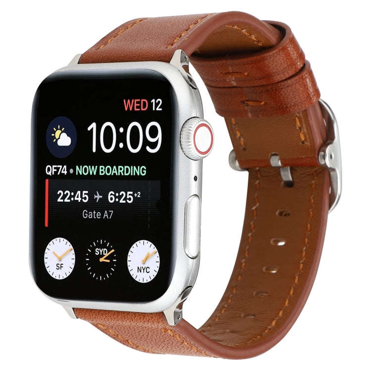 For Apple Watch Series 7 45mm / 6 & SE & 5 & 4 44mm / 3 & 2 & 1 42mm Modern Style Buckle Genuine ...