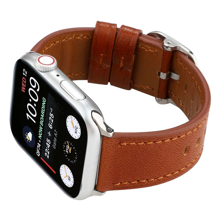 For Apple Watch Series 7 45mm / 6 & SE & 5 & 4 44mm / 3 & 2 & 1 42mm Modern Style Buckle Genuine ...