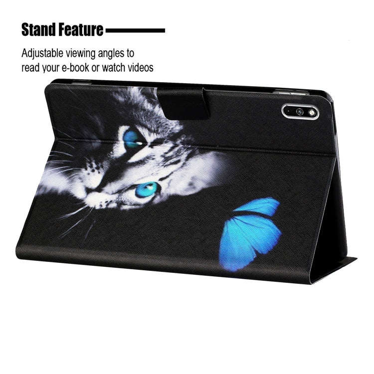 For Huawei MatePad 5G 10.4 BAH3-AN10 Colored Drawing Horizontal Flip Leather Case with Holder & C...