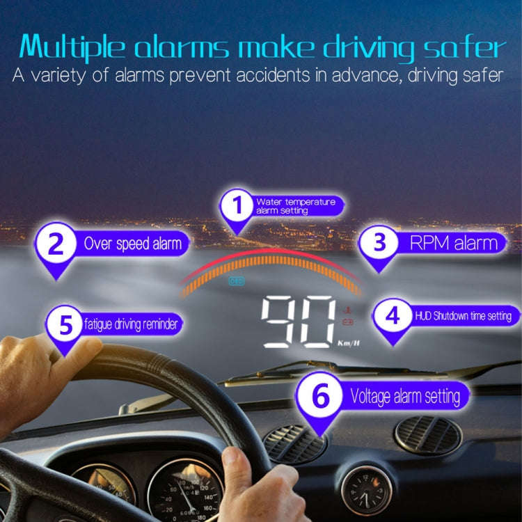 M11 Car OBD2 + GPS Mode Head-up Display HUD Overspeed / Speed / Water Temperature Alarm