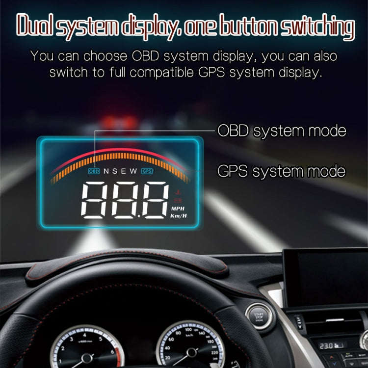 M11 Car OBD2 + GPS Mode Head-up Display HUD Overspeed / Speed / Water Temperature Alarm