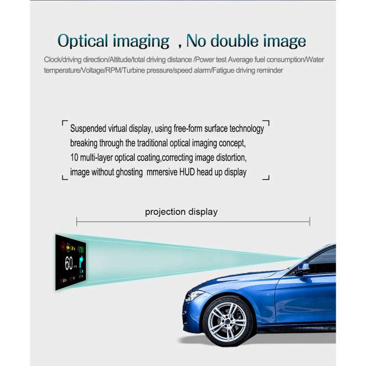 C1 OBD2 + GPS Mode Car HUD Head-up Display Compass / Speed / Water Temperature / Voltage Display ...