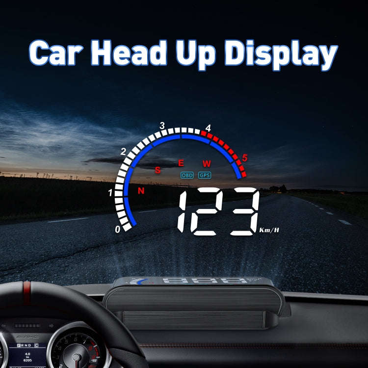 M13 Plus OBD2 + GPS Mode Car Head-up Display HUD Overspeed / Speed / Water Temperature Alarm / El...