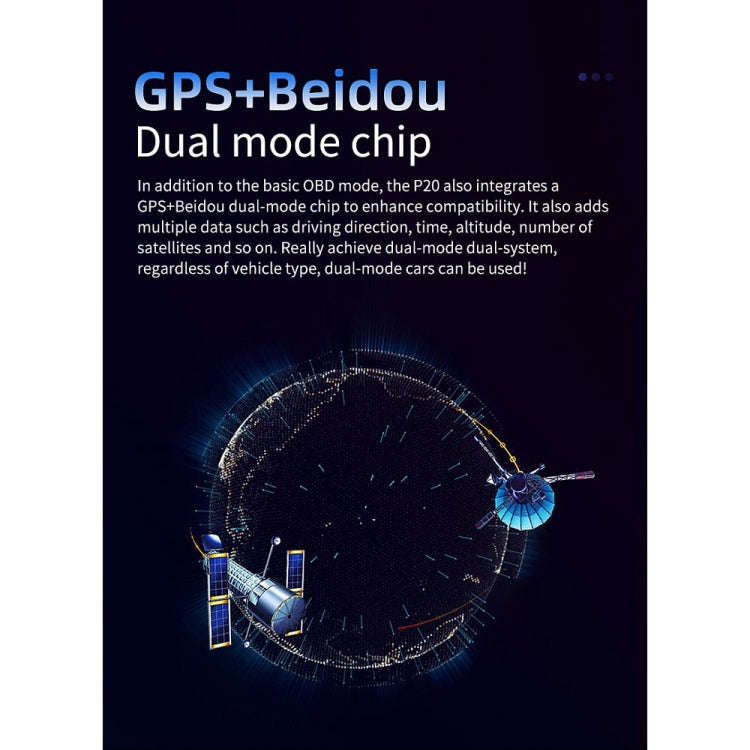 P20 OBD2 + GPS Mode Car Head-up Display HUD Overspeed / Speed / Water Temperature / Engine Failur...