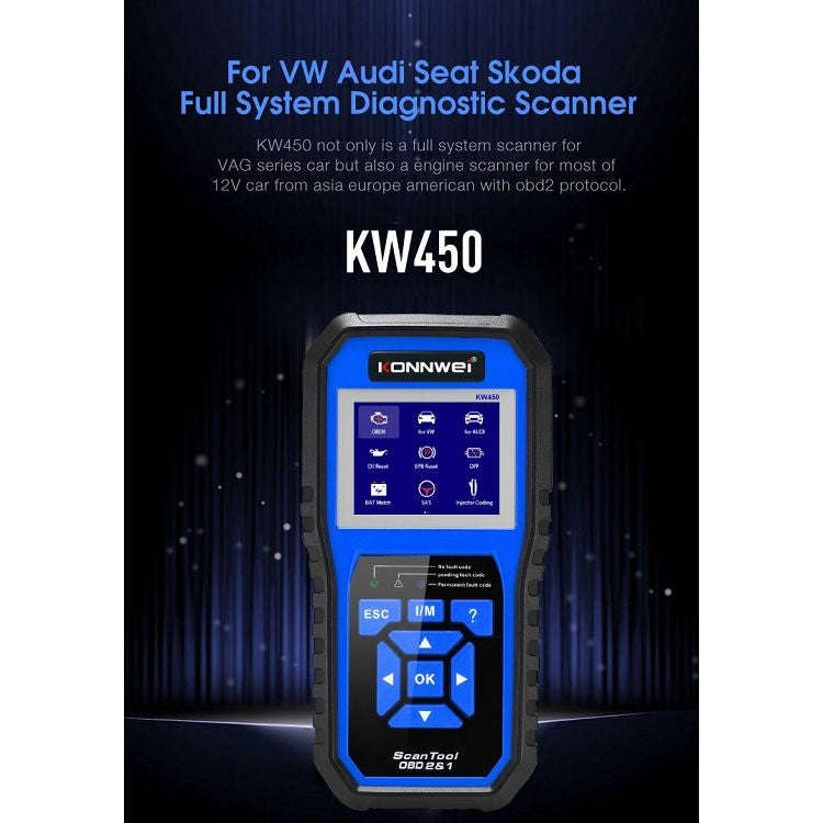 KONNWEI KW450 Car 2.8 inch TFT Color Screen Battery Tester Support 2 Languages / System  XP WIN7 ...