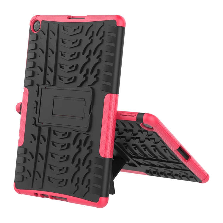 For Huawei MatePad T10/T10S/Enjoy 2 Tire Texture Shockproof TPU+PC Protective Case with Holder(Pink)