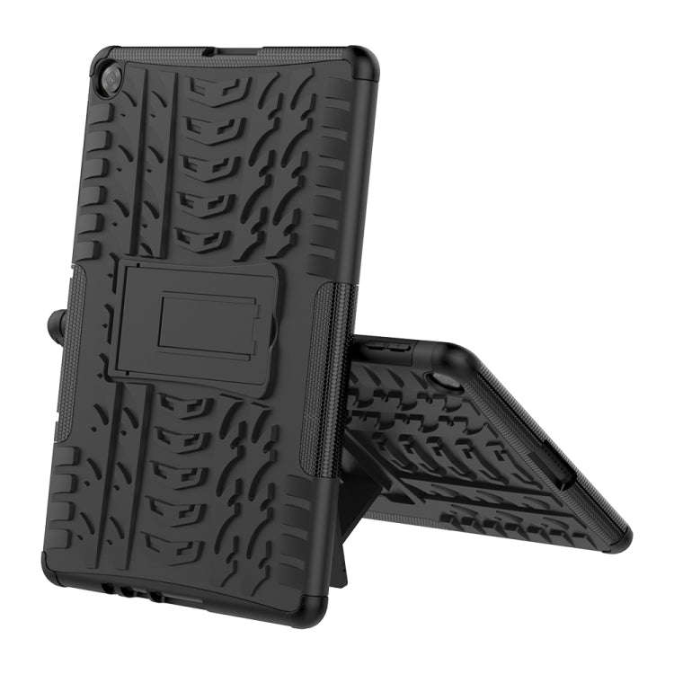 For Huawei MatePad T10/T10S/Enjoy 2 Tire Texture Shockproof TPU+PC Protective Case with Holder(Bl...