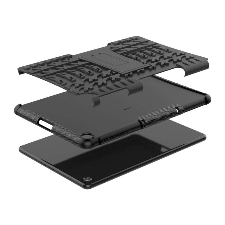 For Huawei MatePad T10/T10S/Enjoy 2 Tire Texture Shockproof TPU+PC Protective Case with Holder(Bl...