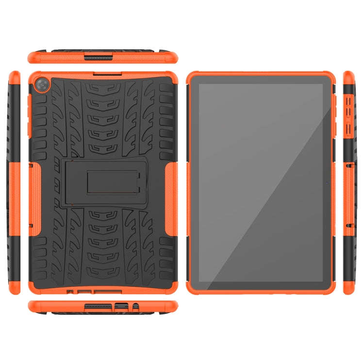 For Huawei MatePad T10/T10S/Enjoy 2 Tire Texture Shockproof TPU+PC Protective Case with Holder(Bl...