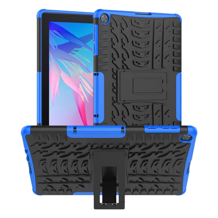 For Huawei MatePad T10/T10S/Enjoy 2 Tire Texture Shockproof TPU+PC Protective Case with Holder(Blue)