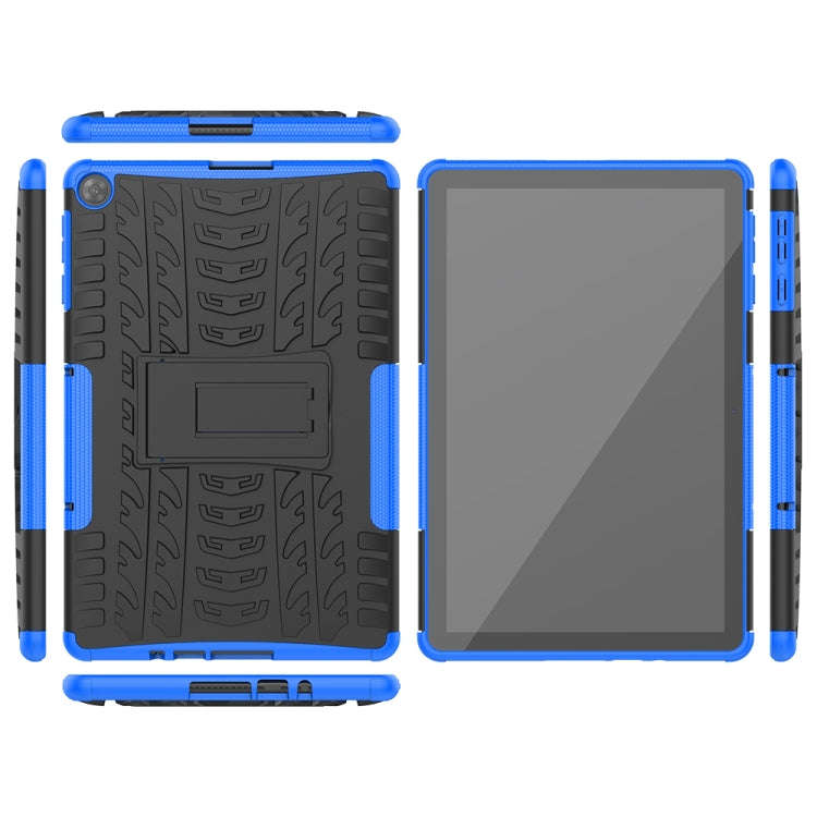 For Huawei MatePad T10/T10S/Enjoy 2 Tire Texture Shockproof TPU+PC Protective Case with Holder(Blue)