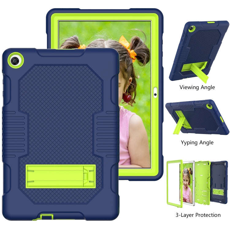 For Huawei MatePad T10 Contrast Color Robot Shockproof Silicone + PC Protective Case with Holder(...