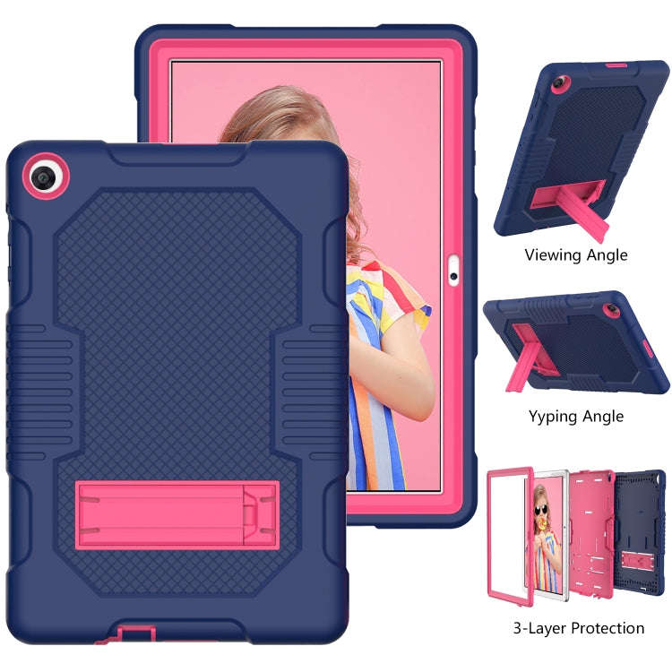 For Huawei MatePad T10 Contrast Color Robot Shockproof Silicone + PC Protective Case with Holder(...