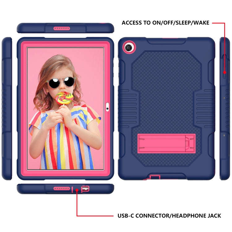 For Huawei MatePad T10 Contrast Color Robot Shockproof Silicone + PC Protective Case with Holder(...