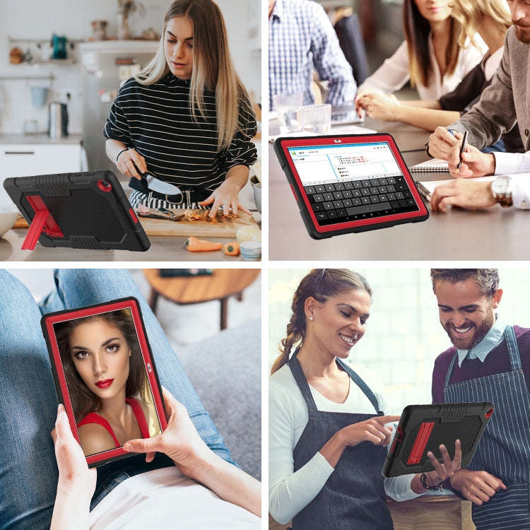 For Huawei MatePad T10 Contrast Color Robot Shockproof Silicone + PC Protective Case with Holder(...