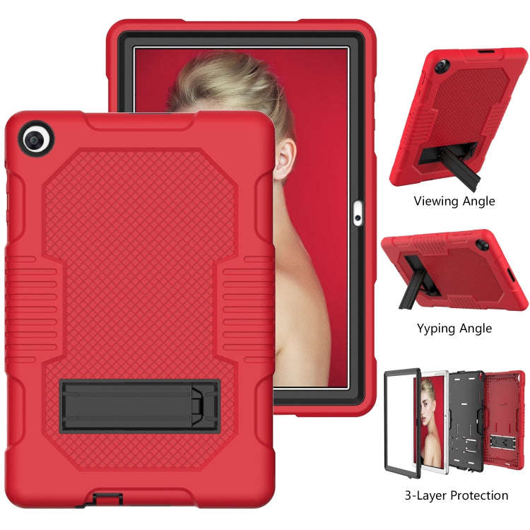 For Huawei MatePad T10 Contrast Color Robot Shockproof Silicone + PC Protective Case with Holder(...
