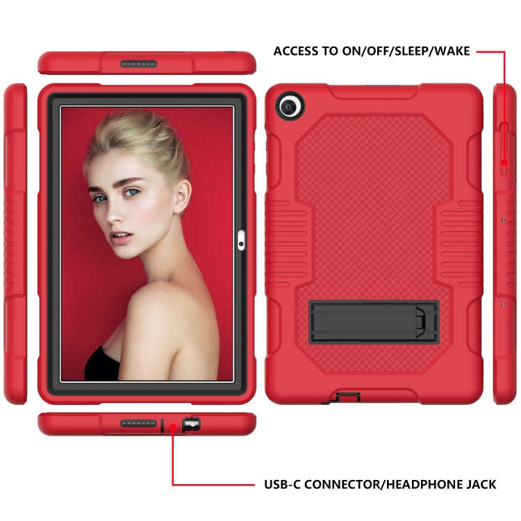 For Huawei MatePad T10 Contrast Color Robot Shockproof Silicone + PC Protective Case with Holder(...