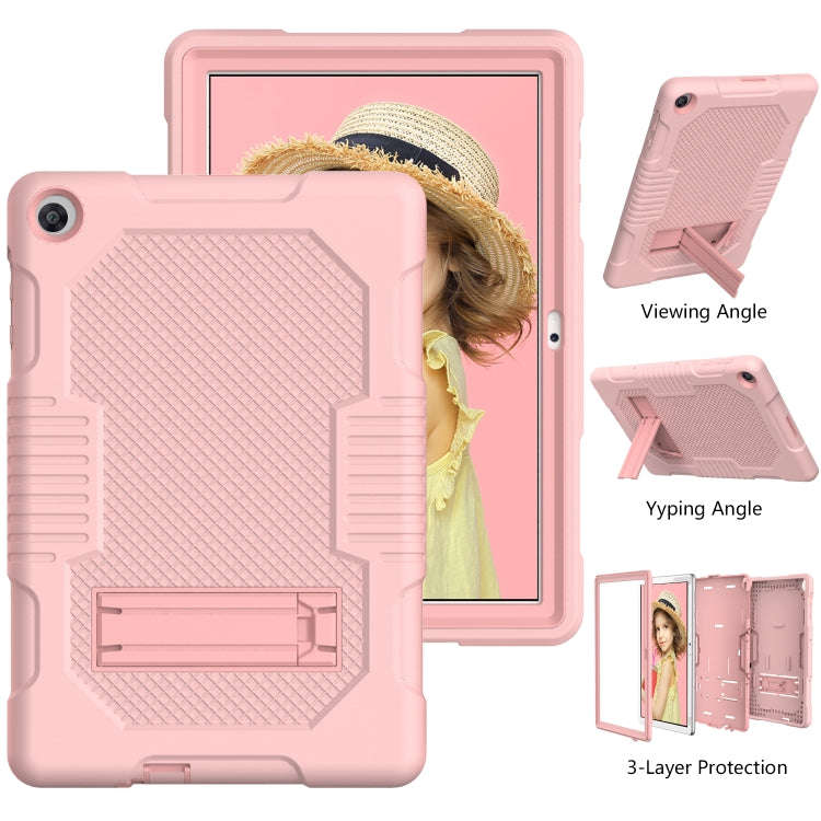 For Huawei MatePad T10 Contrast Color Robot Shockproof Silicone + PC Protective Case with Holder(...