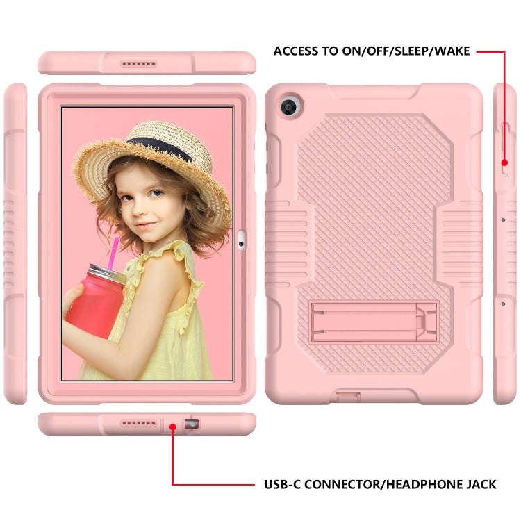 For Huawei MatePad T10 Contrast Color Robot Shockproof Silicone + PC Protective Case with Holder(...