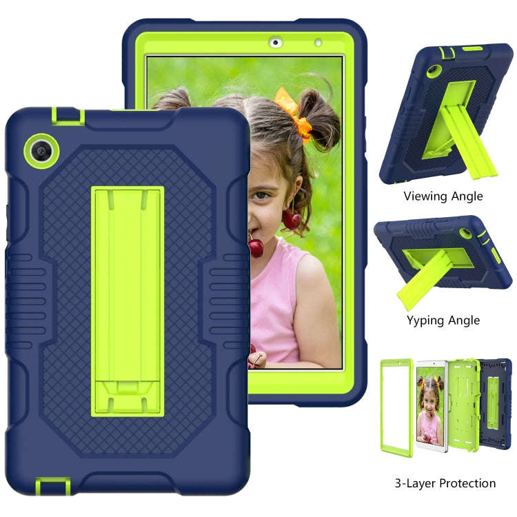 For Huawei MatePad T8 8.0(2020) Contrast Color Robot Shockproof Silicone + PC Protective Case wit...