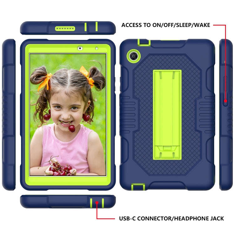 For Huawei MatePad T8 8.0(2020) Contrast Color Robot Shockproof Silicone + PC Protective Case wit...