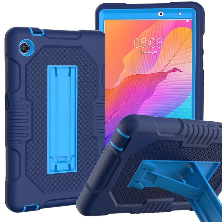 For Huawei MatePad T8 8.0(2020) Contrast Color Robot Shockproof Silicone + PC Protective Case wit...