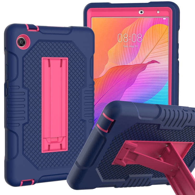 For Huawei MatePad T8 8.0(2020) Contrast Color Robot Shockproof Silicone + PC Protective Case wit...