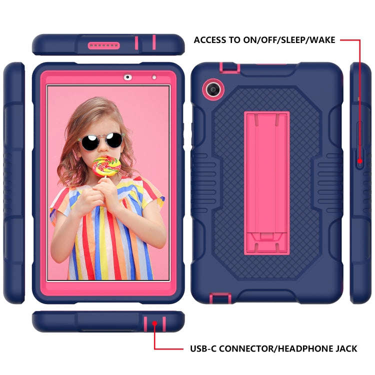 For Huawei MatePad T8 8.0(2020) Contrast Color Robot Shockproof Silicone + PC Protective Case wit...