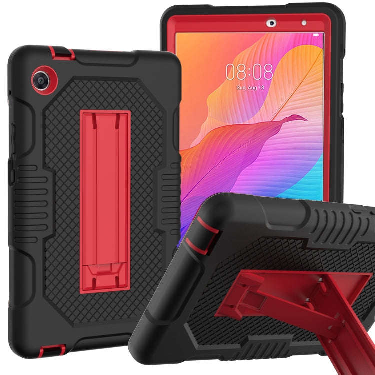 For Huawei MatePad T8 8.0(2020) Contrast Color Robot Shockproof Silicone + PC Protective Case wit...