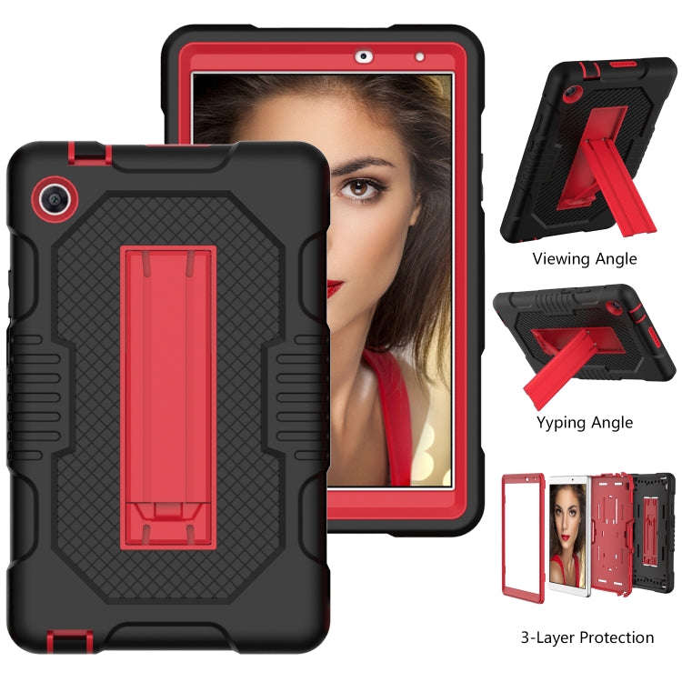For Huawei MatePad T8 8.0(2020) Contrast Color Robot Shockproof Silicone + PC Protective Case wit...