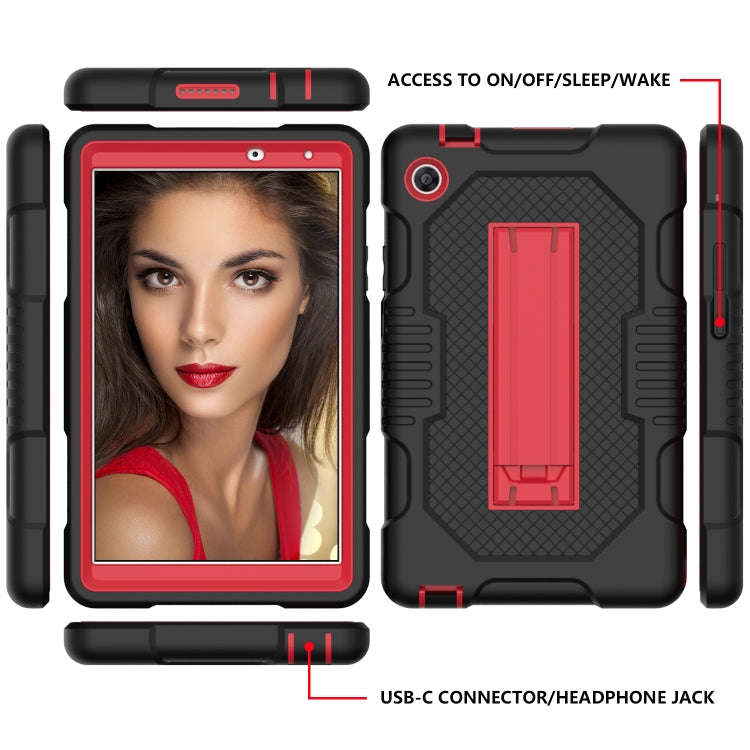 For Huawei MatePad T8 8.0(2020) Contrast Color Robot Shockproof Silicone + PC Protective Case wit...