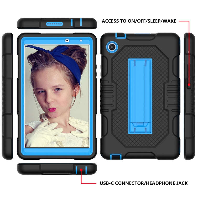 For Huawei MatePad T8 8.0(2020) Contrast Color Robot Shockproof Silicone + PC Protective Case wit...