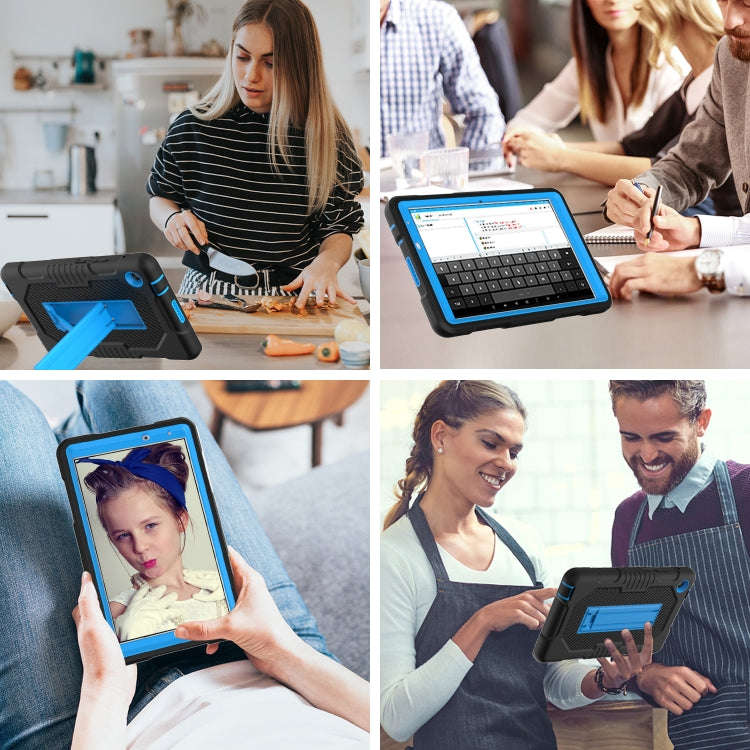 For Huawei MatePad T8 8.0(2020) Contrast Color Robot Shockproof Silicone + PC Protective Case wit...