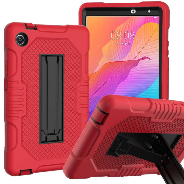 For Huawei MatePad T8 8.0(2020) Contrast Color Robot Shockproof Silicone + PC Protective Case wit...