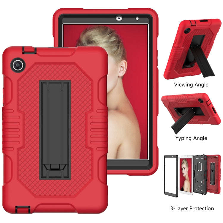 For Huawei MatePad T8 8.0(2020) Contrast Color Robot Shockproof Silicone + PC Protective Case wit...
