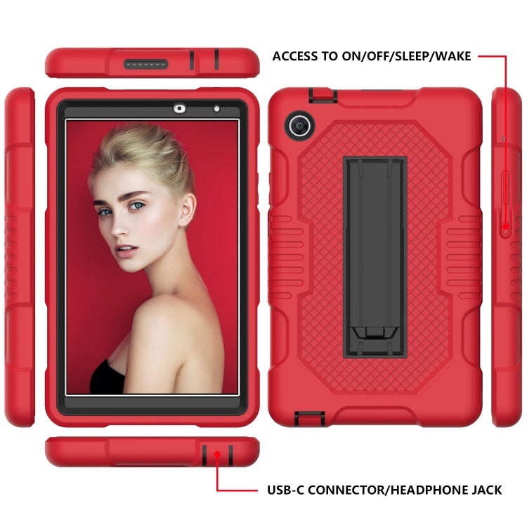 For Huawei MatePad T8 8.0(2020) Contrast Color Robot Shockproof Silicone + PC Protective Case wit...