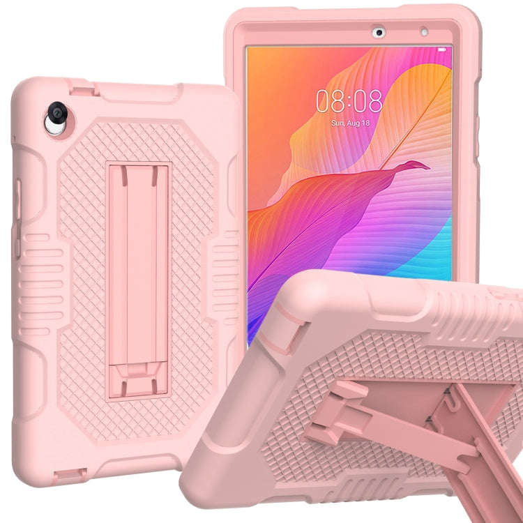 For Huawei MatePad T8 8.0(2020) Contrast Color Robot Shockproof Silicone + PC Protective Case wit...