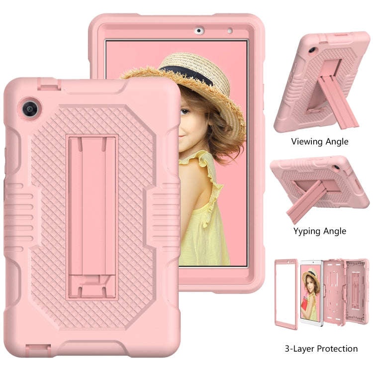 For Huawei MatePad T8 8.0(2020) Contrast Color Robot Shockproof Silicone + PC Protective Case wit...