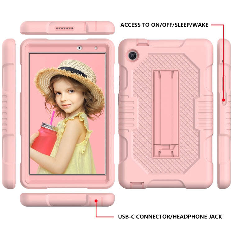 For Huawei MatePad T8 8.0(2020) Contrast Color Robot Shockproof Silicone + PC Protective Case wit...