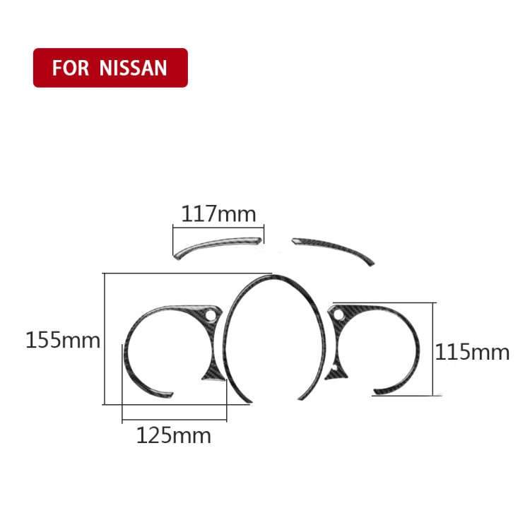 5 in 1 Car Carbon Fiber Speed Dashboard Decorative Sticker for Nissan 370Z Z34 2009-, Left and Ri...