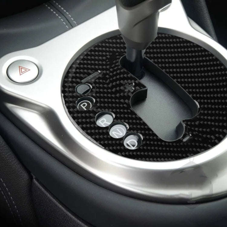 Car Carbon Fiber Manual Transmission Panel Decorative Sticker for Nissan 370Z Z34 2009- Left Drive