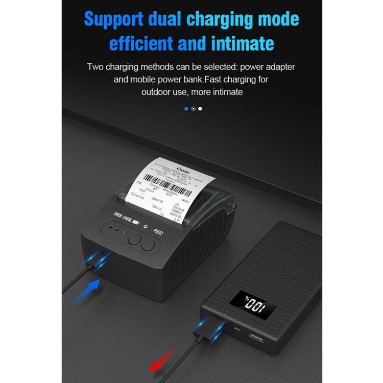 5811DD 58mm Bluetooth 4.0 Portable Thermal Bluetooth Receipt Printer, US Plug