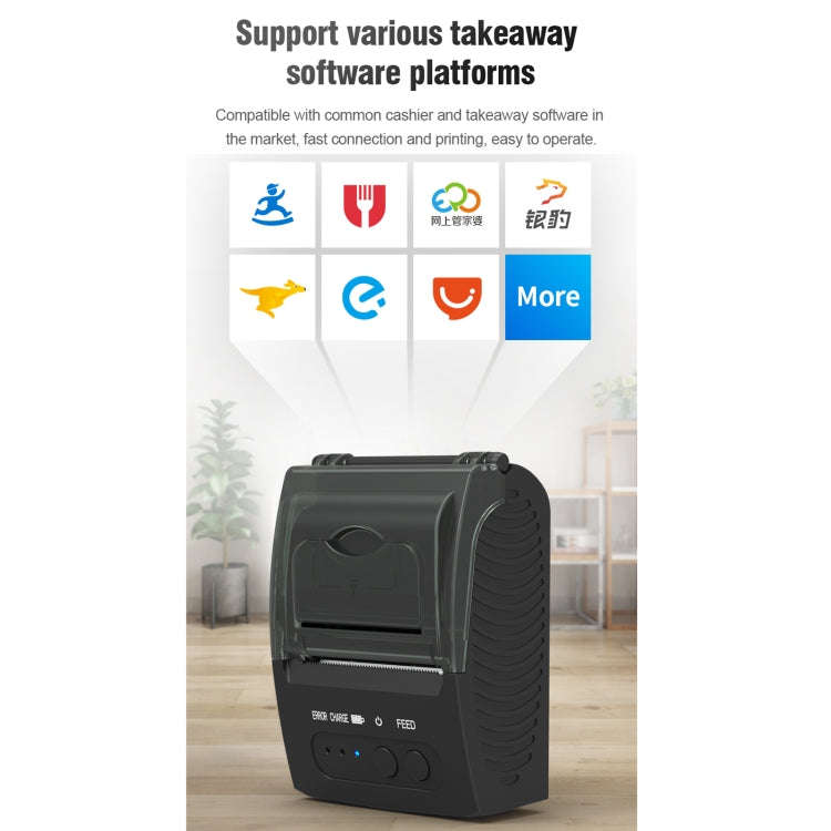 5811DD 58mm Bluetooth 4.0 Portable Thermal Bluetooth Receipt Printer, US Plug