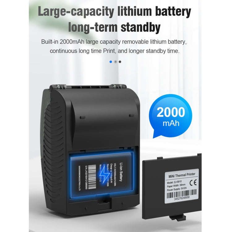 5811DD 58mm Bluetooth 4.0 Portable Thermal Bluetooth Receipt Printer, US Plug