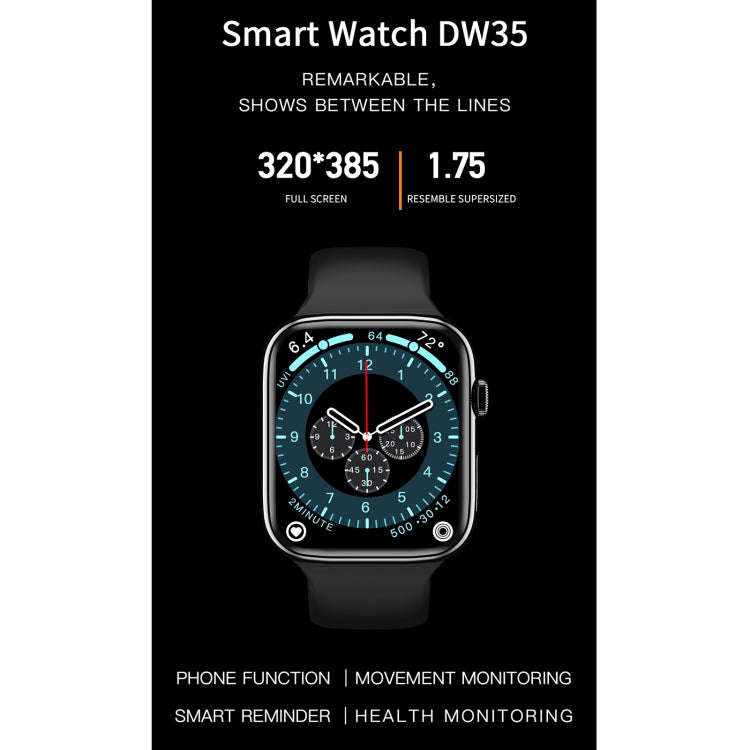 DW35 1.75 inch Full Screen IP67 Waterproof Smart Watch, Support Sleep Monitor / Heart Rate Monito...
